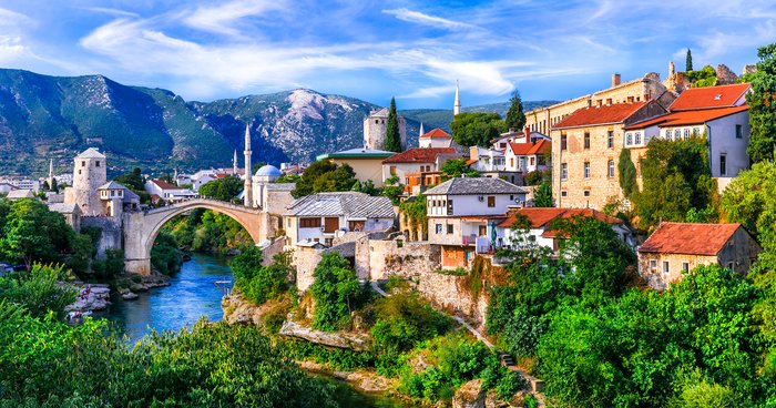 Iconic View of the Old Town of Mostar