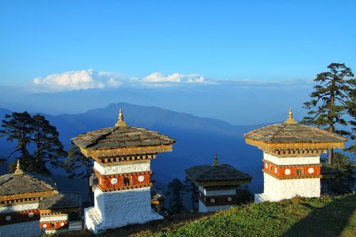 View of the Himalayas from Dochu La Pass